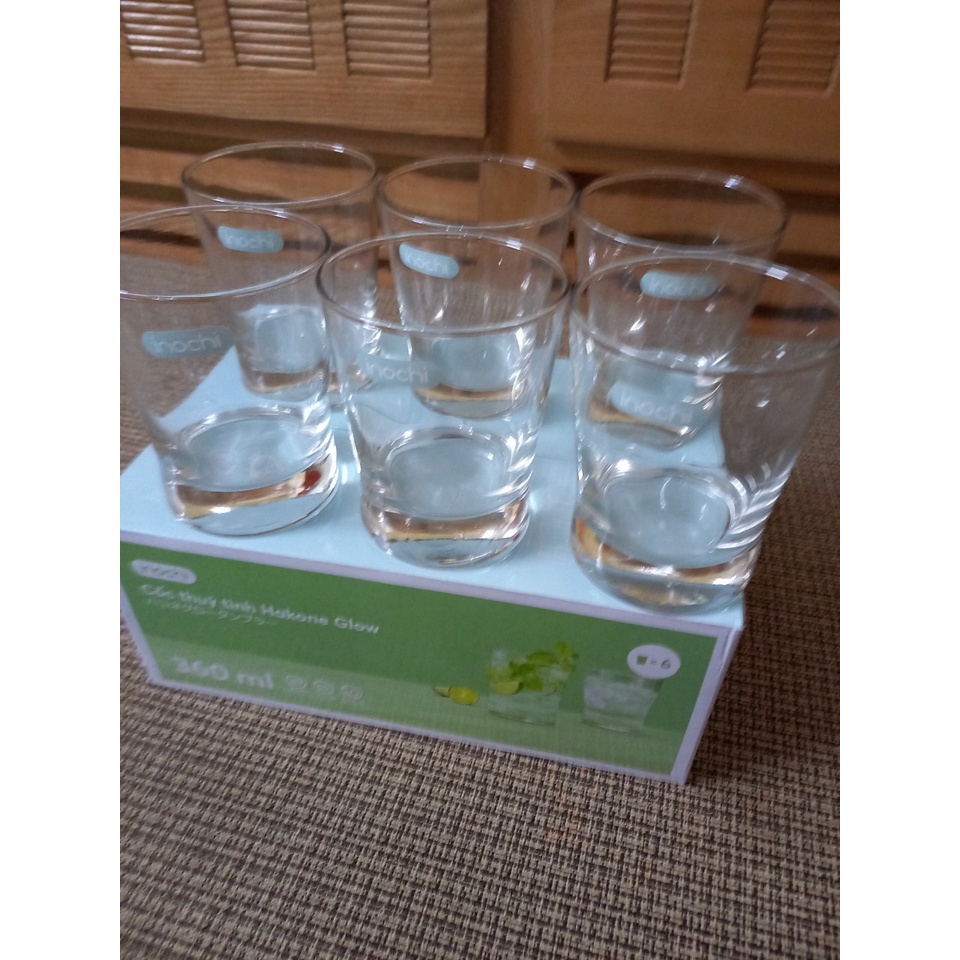 Bộ 6 cốc thuỷ tinh Inochi Hakone Glow 360 ML