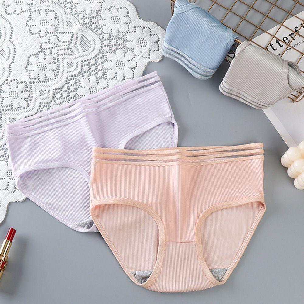 ROSE Quần Lót Cotton Lưng Vừa Thoáng Mát Xinh Xắn Cho Nữ