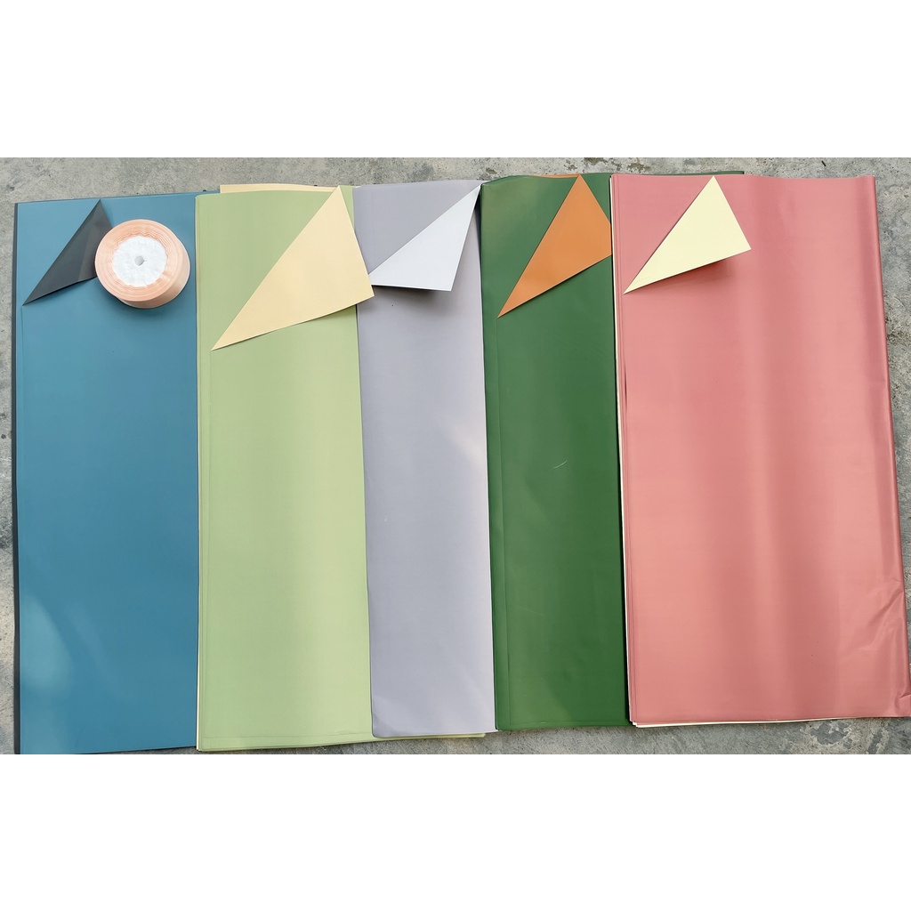 Tập 20 giấy gói hoa trơn 2 mặt loại đẹp, khổ 60*60cm