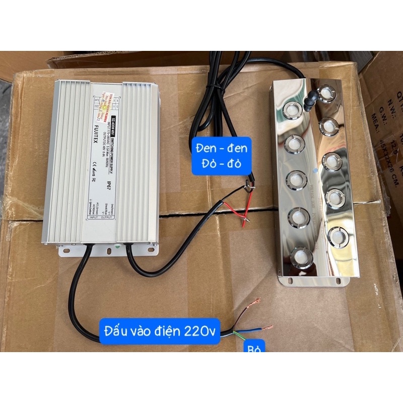 Bộ vỉ phun sương 10 mắt + nguồn chống ẩm 48v - 400w