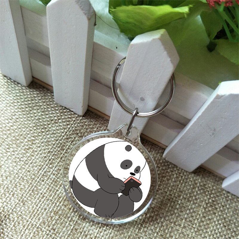 ( Tròn ) Móc khóa IN HÌNH CHÚNG TÔI ĐƠN GIẢN LÀ GẤU hoạt hình anime chibi xinh xắn tiện lợi
