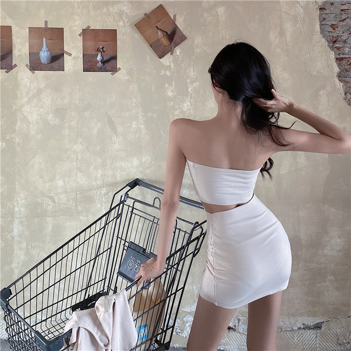 DUNEA Set trang phục áo ống áo khoác và chân váy dệt kim thời trang quyến rũ dành cho nữ