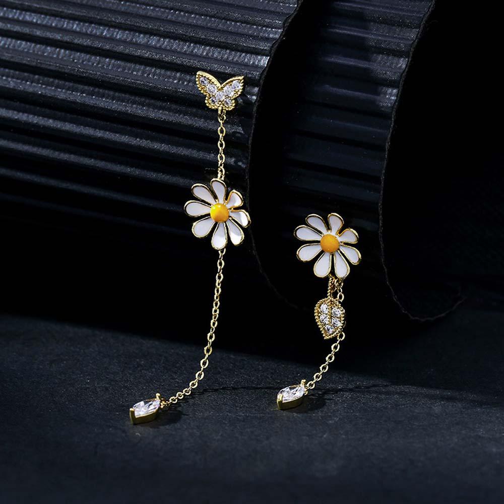 Khuyên Tai CABEZA Hoang Dã Cho Nữ|Bông Tai Dáng Dài Hình Hoa Cúc Gợn Sóng Thời Trang