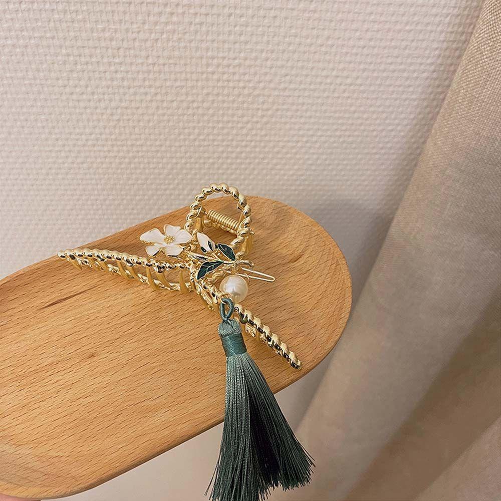 Kẹp Tóc Càng Cua Phối Tua Rua Phong Cách Hanfu Cổ Điển Thời Trang Cho Nữ