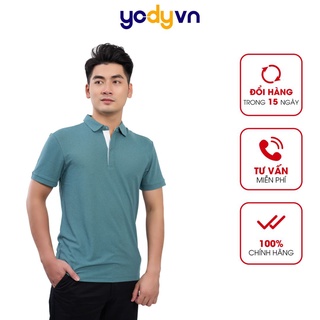 Áo polo nam YODY chất liệu vỏ hàu cotton phối vai nam tính kháng khuẩn khử mùi APM4350
