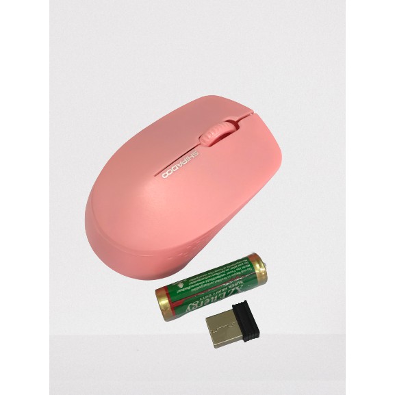 Chuột Không Dây Chơi Game, xài văn phòng SHIPADOO W300 tặng pin xịn (màu hồng)