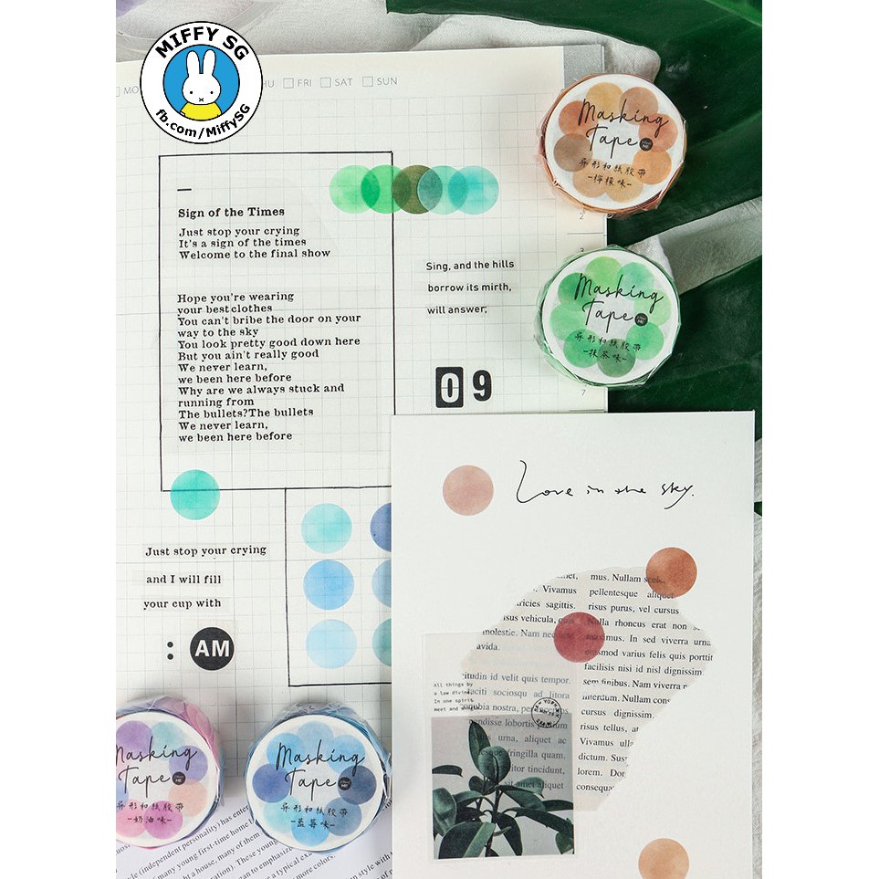 Washi sticker tape DOT COLOR - HƯƠNG VỊ NGỌT NGÀO