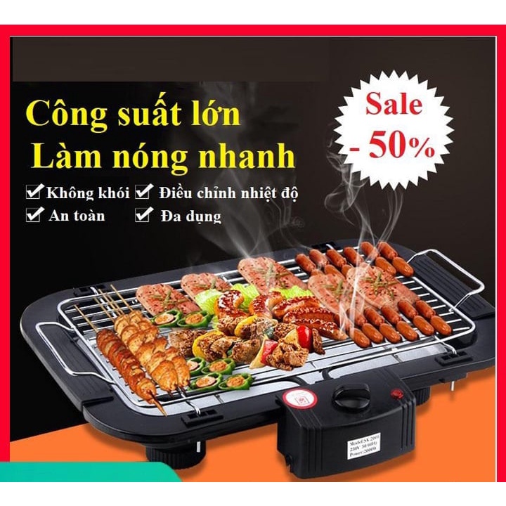 Bếp Nướng Điện Không Khói ELECTRIC BARBECUE GRILL - Công suất 2000W - An toàn cho gia đình