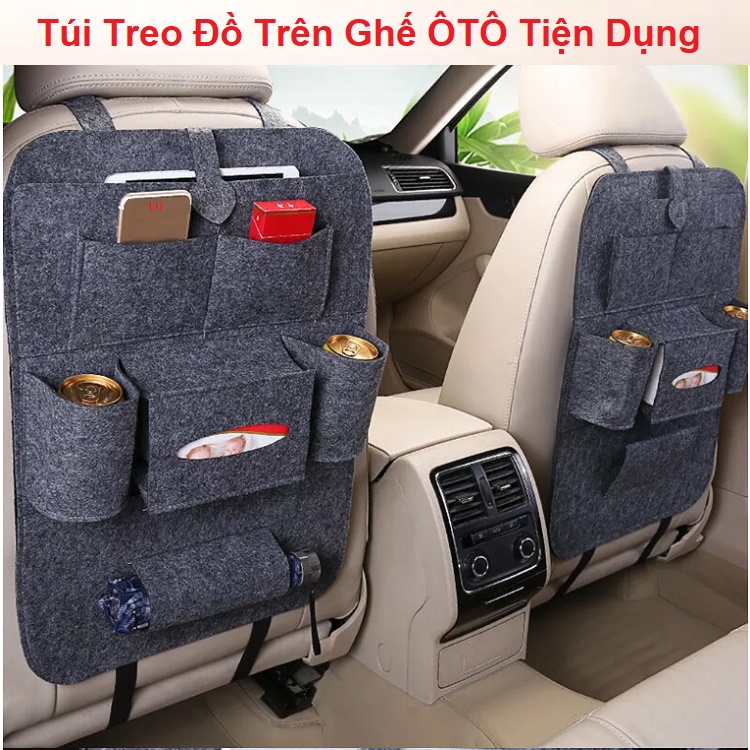 Túi Vải Để Đồ Treo Ghế Xe Hơi, Túi Treo Ghế Ô Tô, Chất Liệu Vải Nỉ Cao Cấp, Bền Đẹp, Chắc Chắn, Phù Hợp Với Các Loại Xe