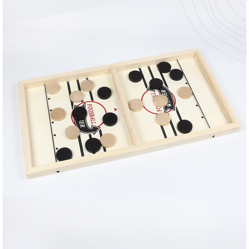 Bộ trò chơi bắn bi xuyên lỗ, bàn bắn bi gỗ, bàn cờ búng bằng gỗ loại lớn 54.7x24.5cm