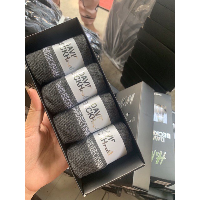 Hộp 4 Đôi Tất HM DAVID BECKHAM Cổ Ngắn, Cổ Cao, Vớ Chất Cotton Cao Cấp Khử Mùi Chống Hôi Chân FullBox Siêu Sang _ TSDL41