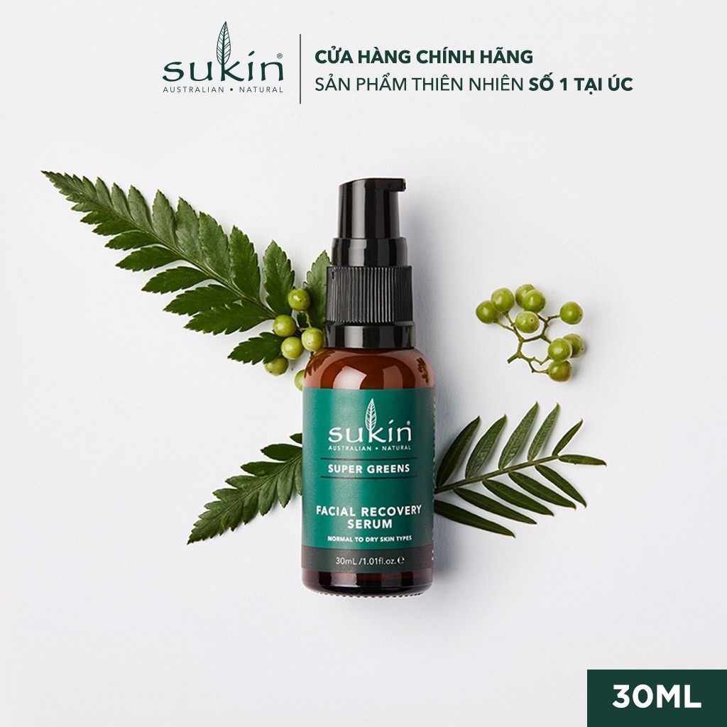 Serum Dưỡng Da Sukin Super Greens Facial Recovery Serum 30ml