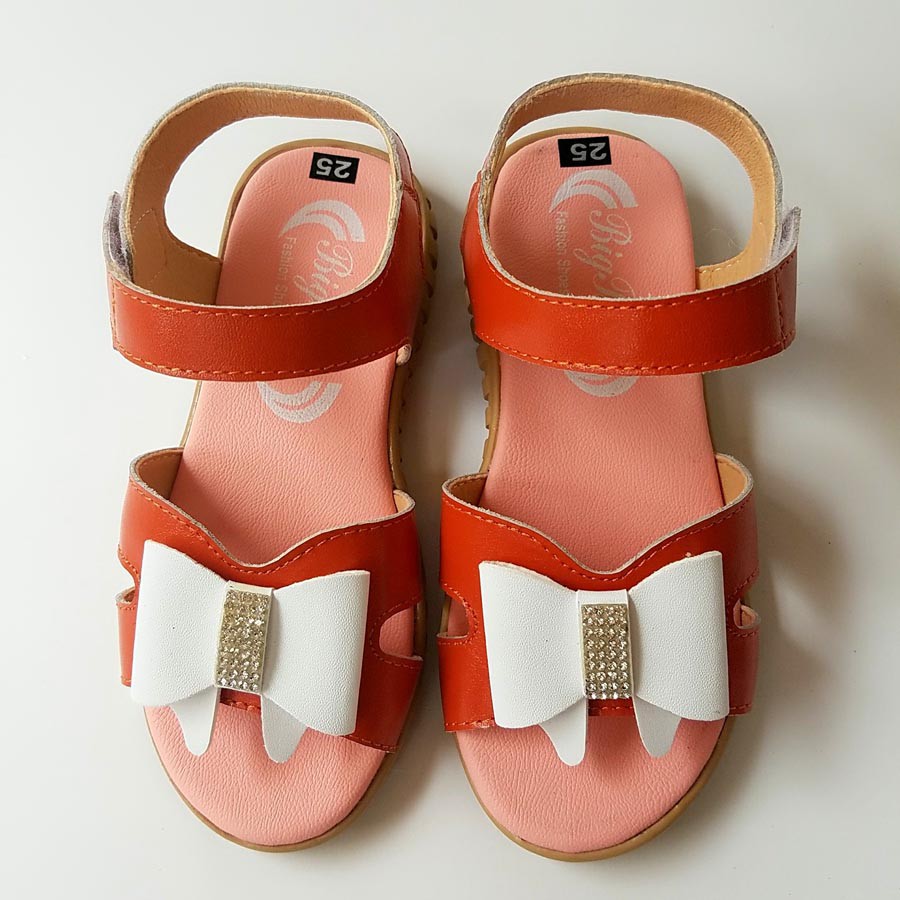 Giày Sandal Bé Gái BIGBEN Da Bò Thật Cao Cấp SDBG01