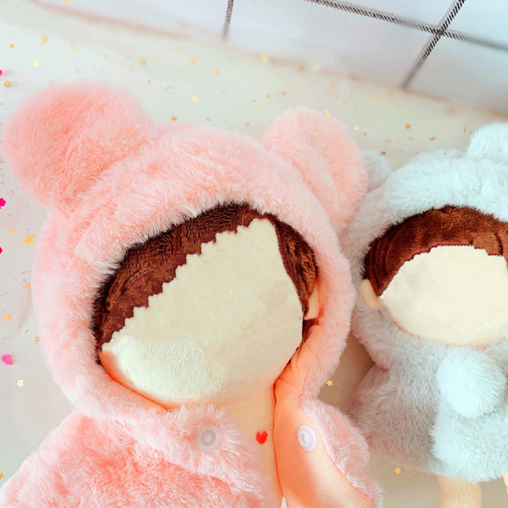 Áo choàng búp bê vải lông mềm mại thiết kế gấu hoạt hình đáng yêu 15/ 20cm