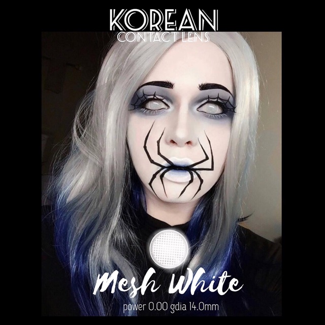 Lens halloween lưới trắng cosplay