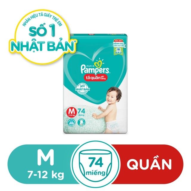 Bỉm Pampers Quần  Giữ Đang Mới Gói Cực Đại M74/L68/XL62/XXL56 - M60/L54/XL48/XXL44