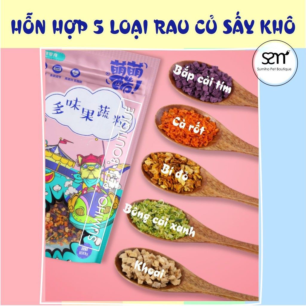 Rau củ quả sấy khô cho chó mèo