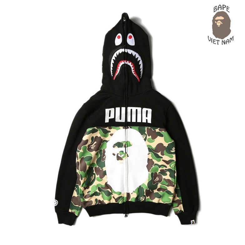 [ODER + FREESHIP] Jacket Bape Shark x Puma fullzip , Áo khoác Hoodie Bape Cá Ngáo | BigBuy360 - bigbuy360.vn