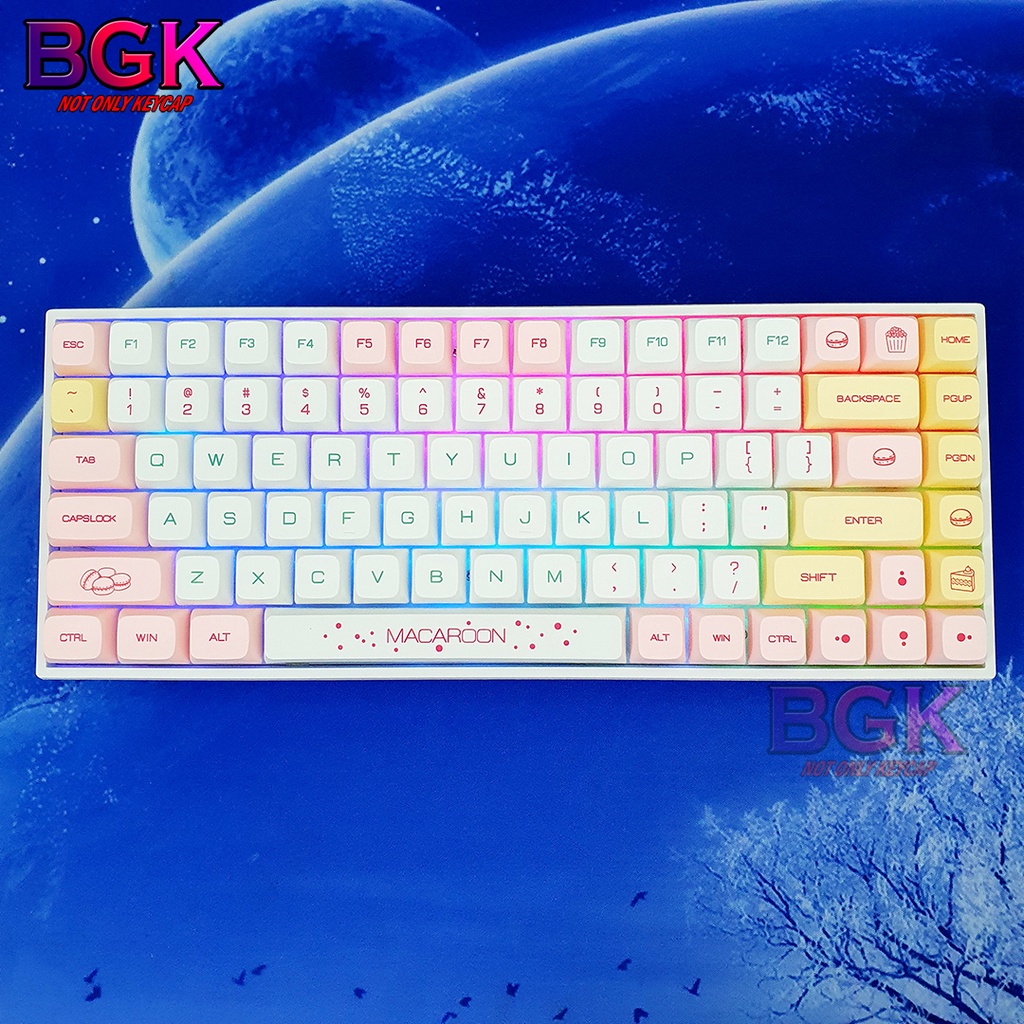 Keycap 146 Phím XDA PBT Dye Sub MACAROON Bánh ngọt hỗ trợ nhiều layout( Thick PBT, Font chữ to )