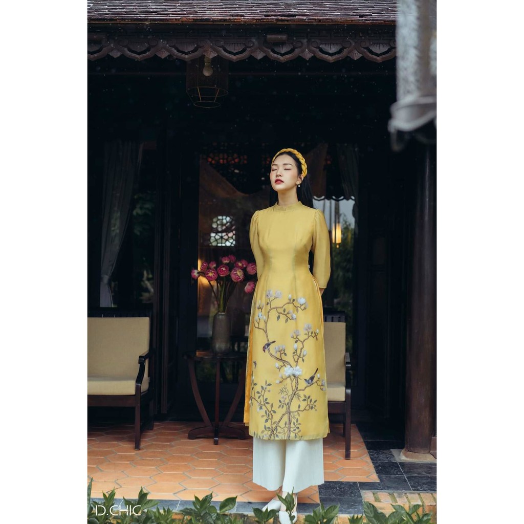 Áo dài voan 🎀FREESHIP🎀Áo dài phối hoa nổi bật ao dai cach tan | BigBuy360 - bigbuy360.vn