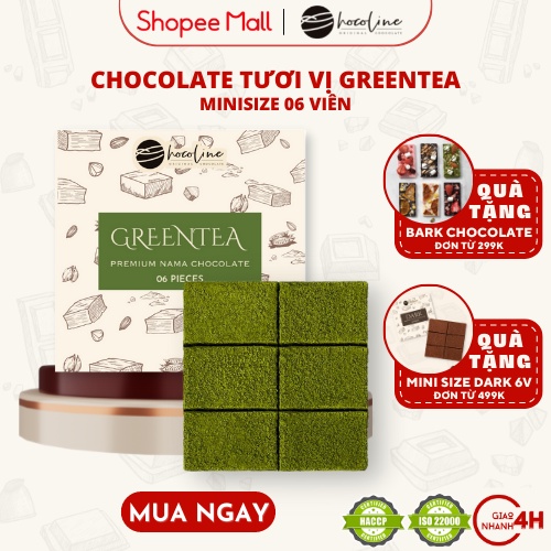 Socola Tươi Chocoline Vị Greentea (Trà Xanh) - Hộp Mini 6 Viên (40gram)