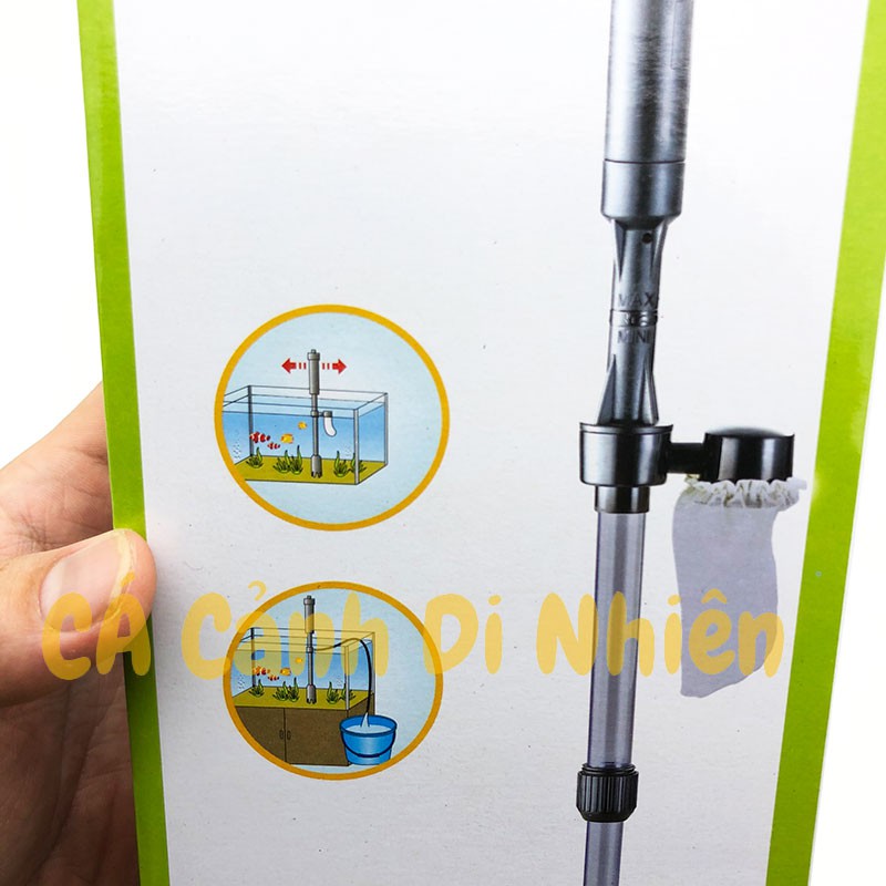 Máy hút cặn cây hút phân vệ sinh và thay nước hồ cá dùng pin