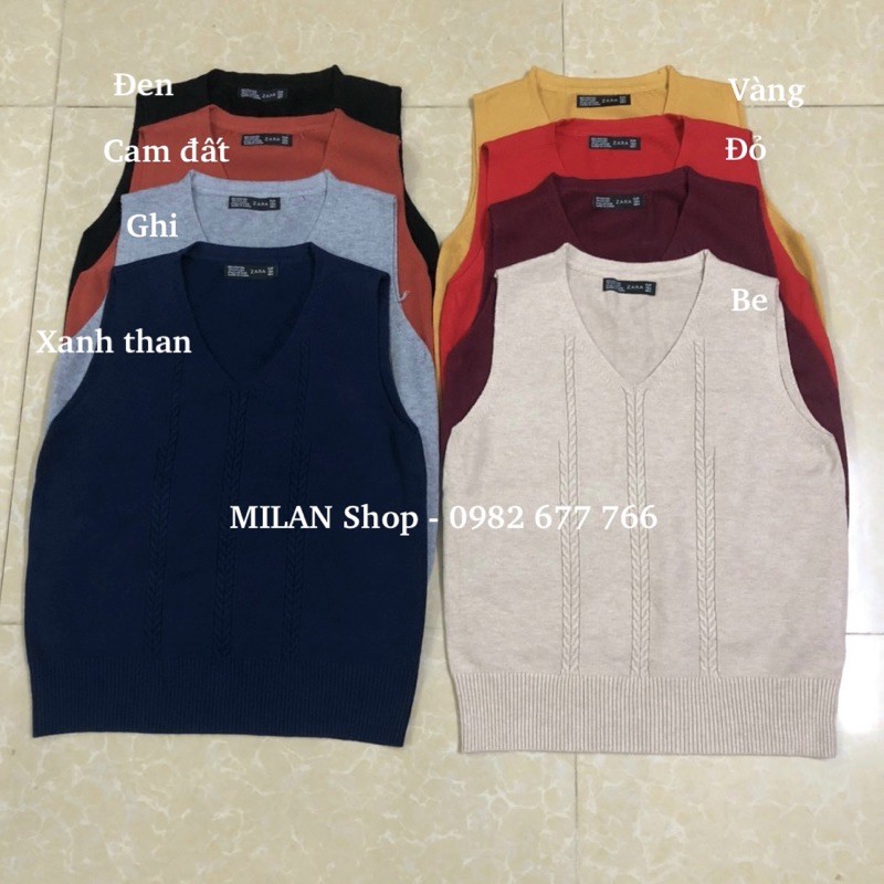 Áo gile len dệt kim vặn thừng hai kiểu hàng loại 1 | BigBuy360 - bigbuy360.vn