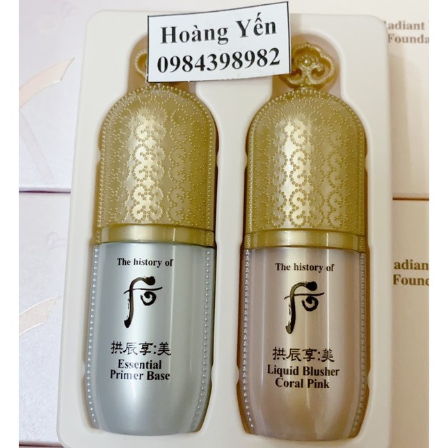 Cặp kem lót +má hồng whoo mini 8ml, date 2024