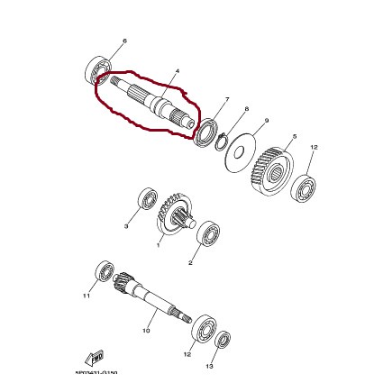 Trục dẫn bánh sau Luvias zin chính hãng Yamaha