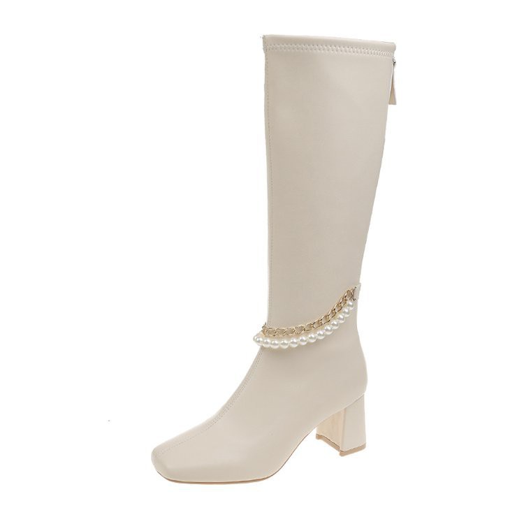 Boot đùi da mềm dây ngọc 5885-1 GE593 - Genni