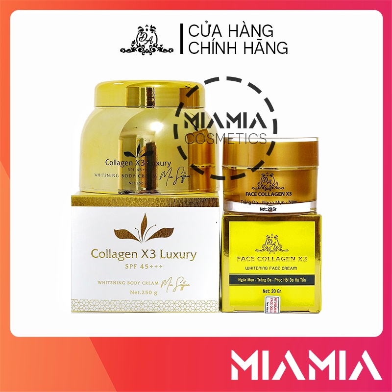 Combo Kem Body Collagen X3 Luxury và Kem Face Colagen X3 chính hãng Đông Anh