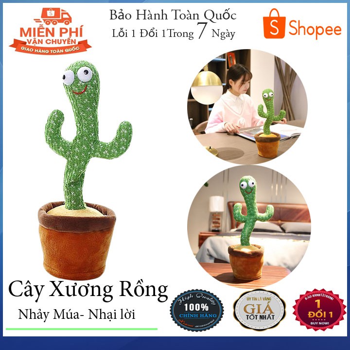 💥Hàng có sẵn💥Cây Xương Rồng Nhảy Múa Phát Nhạc Và Ghi Âm Giọng Nói-Loại 120 bài hát