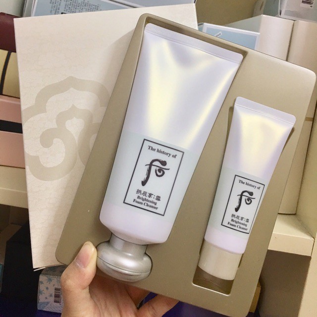 Bộ sữa rửa mặt Whoo trắng da mờ nám hiệu quả -WHOO Brightening Foam Cleanser Special Set 2pcs.