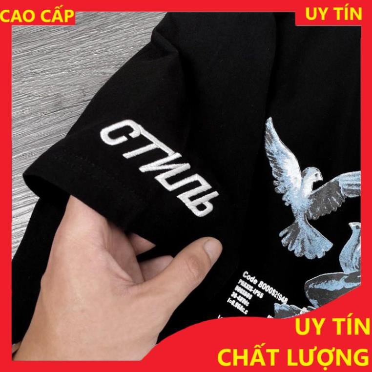 [FREESHIP - HÀNG CAO CẤP] Áo phông tay lỡ, T-Shirt Heron hunter đen, áo thun cotton basic nam nữ unisex, MSW Town