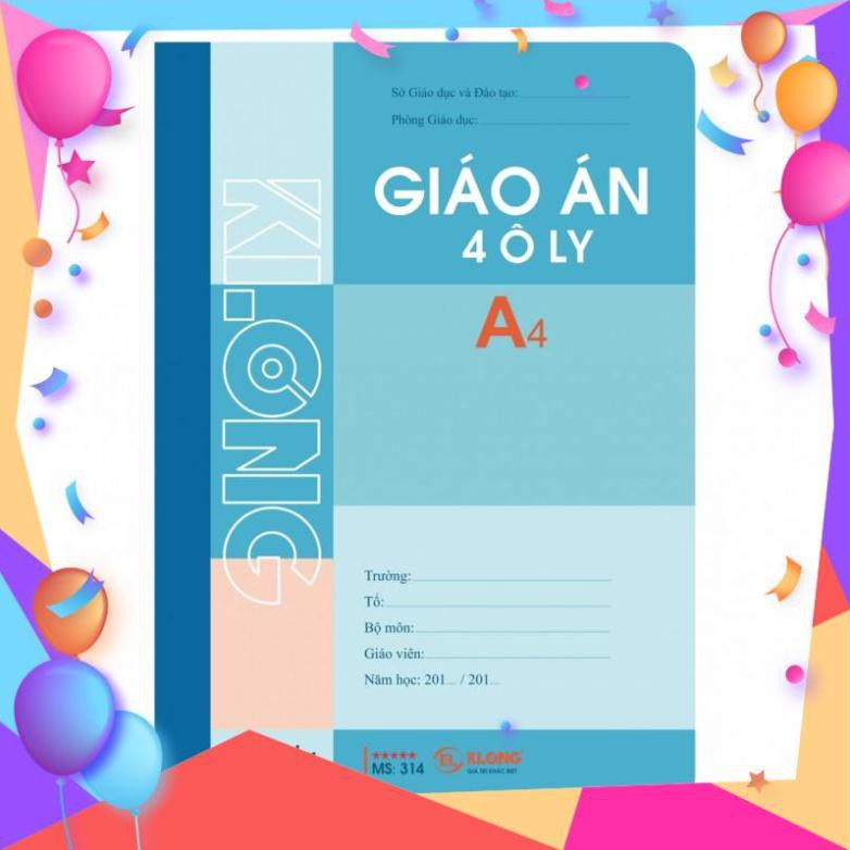 [Sổ lò xo đẹp xinh ] Sổ giáo án KLONG 4 ôly(2.5*2.5) A4 200tr; MS: 314 T4