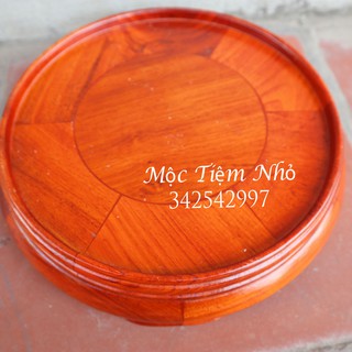 Đế kê gỗ Hương 100% Kỷ đế tròn gỗ hương đỏ Kỷ tròn-Đôn tròn không chân-Đế bát hương (đồ thờ gỗ, kê bát hương)