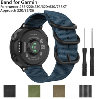 Dây đeo thay thế chống mồ hôi bằng nylon cho đồng hồ Garmin Forerunner 235/220/230/620/630/735XT và Approach S2/S5/S6