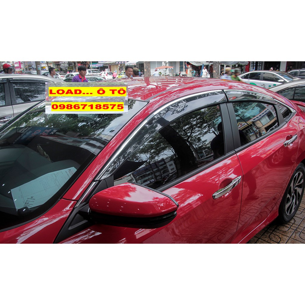 Vè mưa chỉ mạ CIVIC 2017 - 2021 Hàng cao cấp  ( chỉ viền inox )