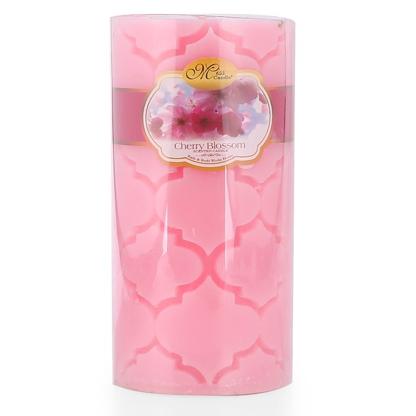 Nến thơm décor quả trám D7H15 Miss Candle NQM5012 7 x 15 cm (Hồng, hương hoa anh đào)