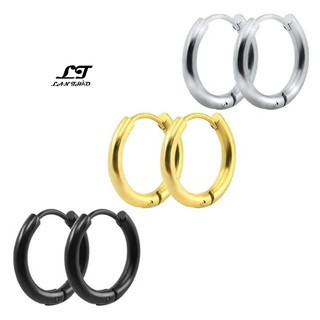 Bông tai khuyên tròn ST-MTP 14mm Không đen không gỉ sét MBT011