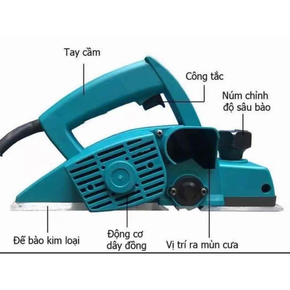 Máy Bào Gỗ Cầm Tay,Máy Bào Gỗ Công Nghiệp Cầm Tay Mini Đa Năng ,Bào Gỗ Điện Makita Cao Cấp , An Toàn , Chịu Nhiệt Tốt