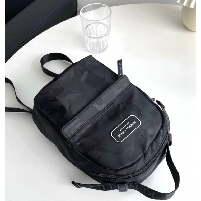 TNS-Balo mini siêu nhẹ hottrend Kendal&Kylie Backpack-chất vải dù xịn sò-màu đen vân camel siêu cá tính