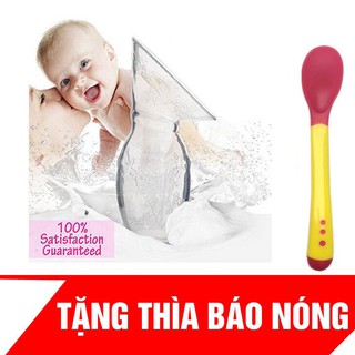 Bình hứng sữa rảnh tay cho mẹ tặng thìa báo nóng