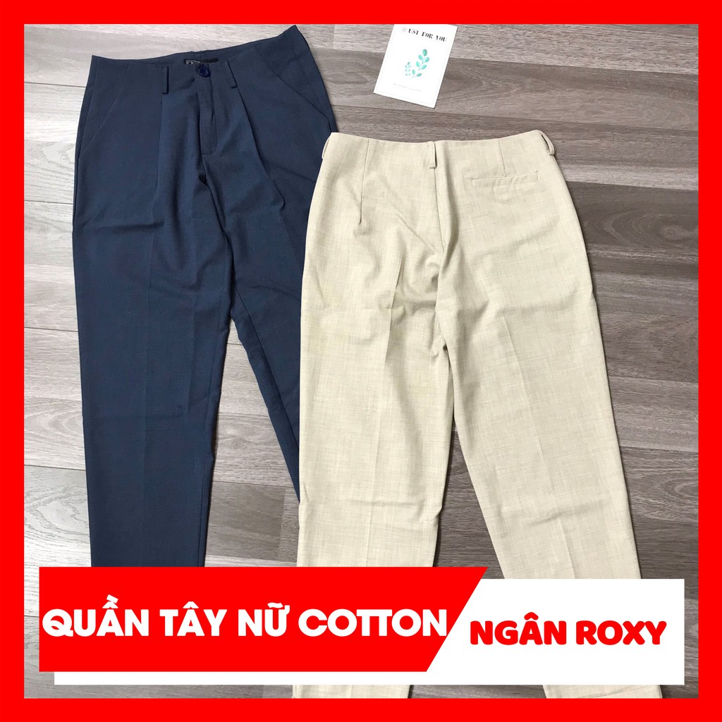 Quần Tây Công Sở Nữ Chất Cotton Lạnh Co Giãn Size L/XL - Ngân Roxy