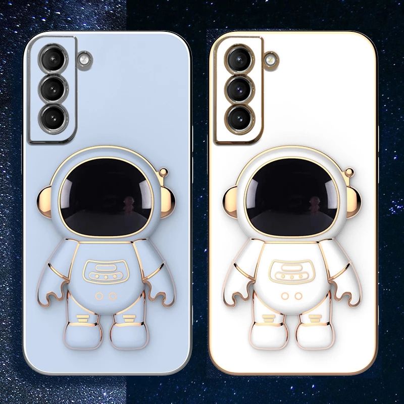 Astronaut Fold Stand Phone Case For Samsung Galaxy A03 Core A20 A30 A50 A30s A50s A71 4G A51 4G A73 5G Note 20 Note 20 Ultra Soft Cover