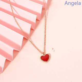 Love pendant red rose little girl fashion gold chain clavicle
