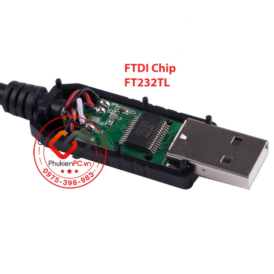 Dây cáp COM USB to DB25 (RS232) chân đực cho máy CNC FANUC AMADA Hitachi Brother chip FTDI size dài từ 1.8M 3M 5M