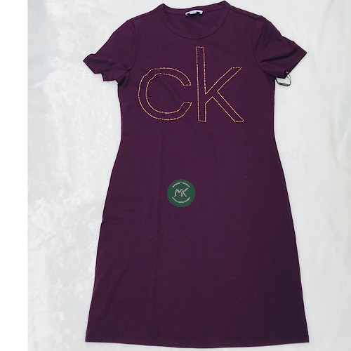 ÁO ĐẦM CALVIN KLEIN THUN COTTON MÀU TÍM - SIZE S (từ 50 đến 55kg) | BigBuy360 - bigbuy360.vn