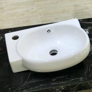 Lavabo treo tường, lavabo góc treo cỡ nhỏ - TẶNG KÈM BỘ XẢ CHẬU RỬA MẶT - Chọn Nowship giao nhanh trong tphcm