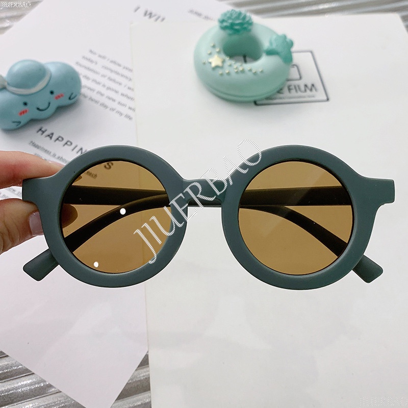 Mắt Kính Gọng Nhựa Tròn Chống Bức Xạ UV380 Dễ Thương Thời Trang Cho Bé